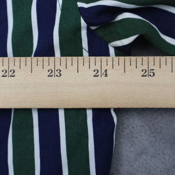 Tommy Hilfiger Shirt Mens Large Blue Green Striped Logo Button Up Casual - Picture 5 of 15